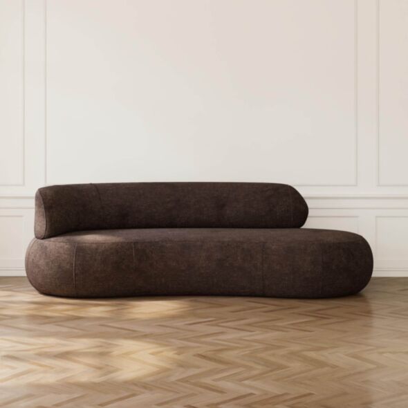Soffa 3-sits 253cm Brun Armstöd Vänster - Malibu
