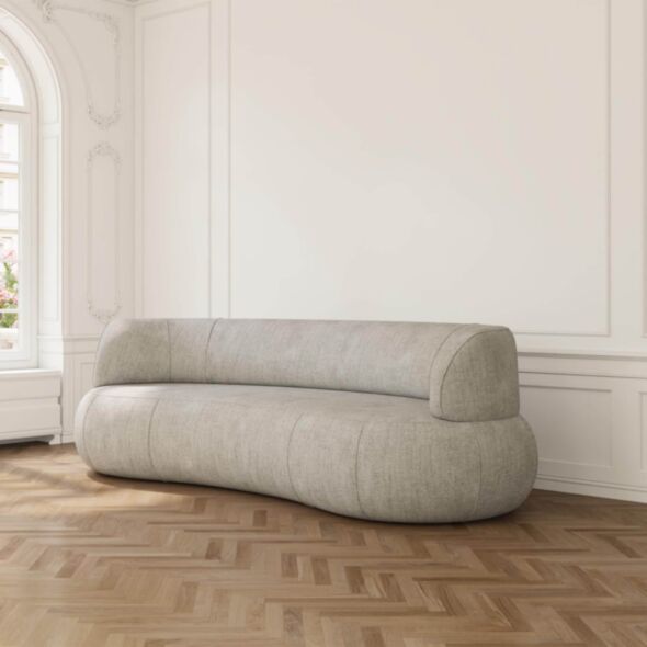 Soffa 3-sits 253cm Greige Armstöd - Malibu