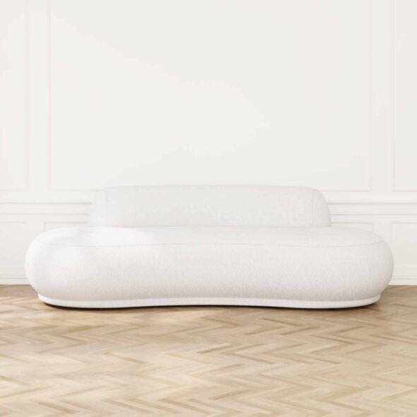 Soffa 3-sits 253cm Vit Boucle - Bel Air