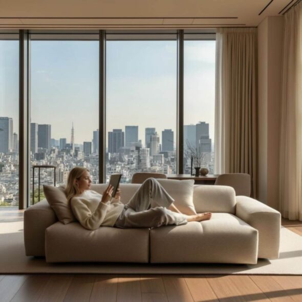Greige 3-Sitssoffa 266cm - Tokyo