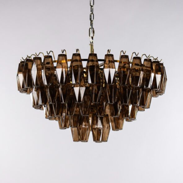 Kristallkrona Ø76xH50cm Mässing/Cognac - Catania