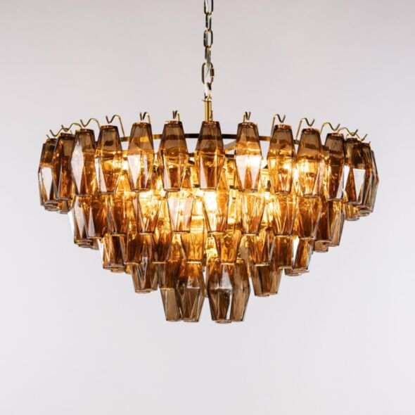 Kristallkrona Ø76xH50cm Mässing/Cognac - Catania