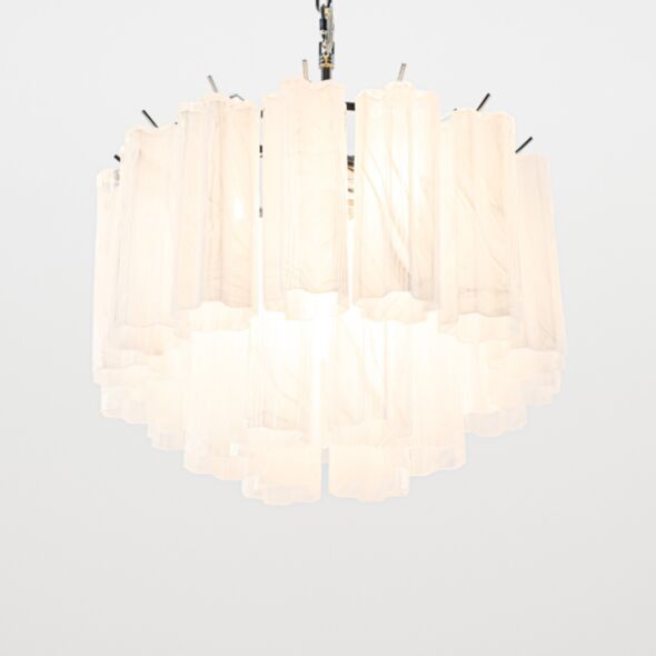 Kristallkrona Ø45 Vit Alabaster/Krom - Cagliari
