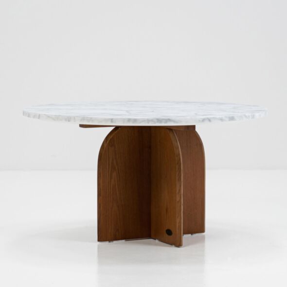 Soffbord Ø80cm Valnöt/Vit Marmor - Matisse