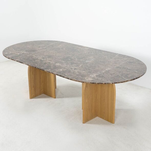 Matbord Ek & Brun Marmor 240cm - Matisse