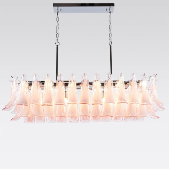 Avlång Kristallkrona 120cm Krom/Rosa - Livorno