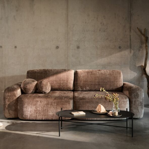 Soffa 3-sits 253cm Brun - Huntington