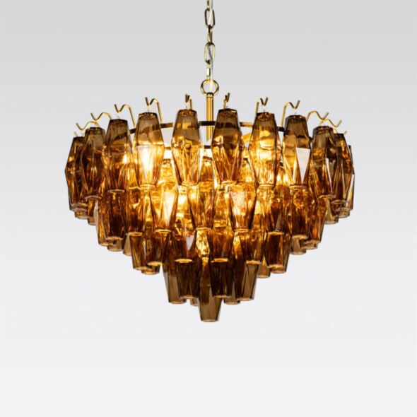 Kristallkrona Ø63xH46cm Mässing/Cognac - Catania