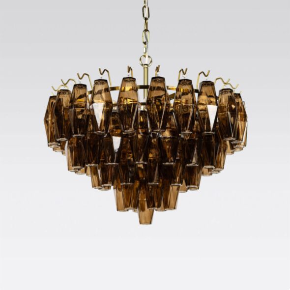 Kristallkrona Ø63xH46cm Mässing/Cognac - Catania