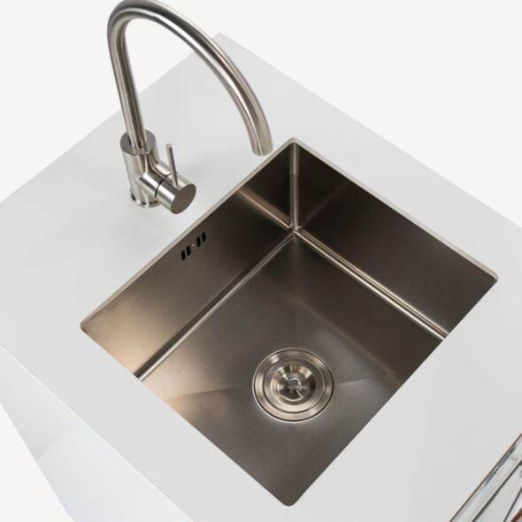 Utekök Modul Vask & Blandare 55cm Vit - Monte Carlo