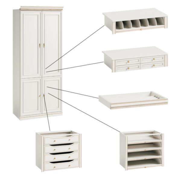 Vit Garderobsmodul 2D01 Panel - Monte Carlo