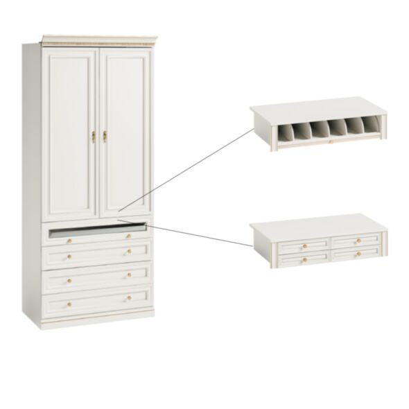 Vit Garderobsmodul 2D03 Panel - Monte Carlo