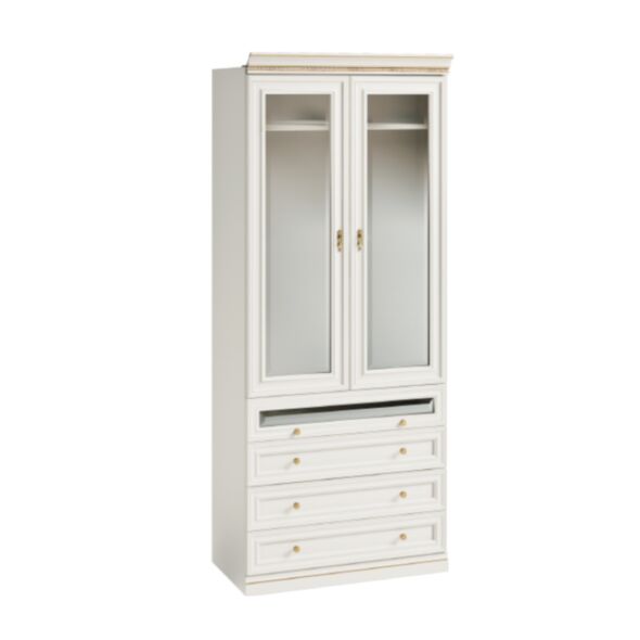 Vit Garderobsmodul 2D04 Glas - Monte Carlo