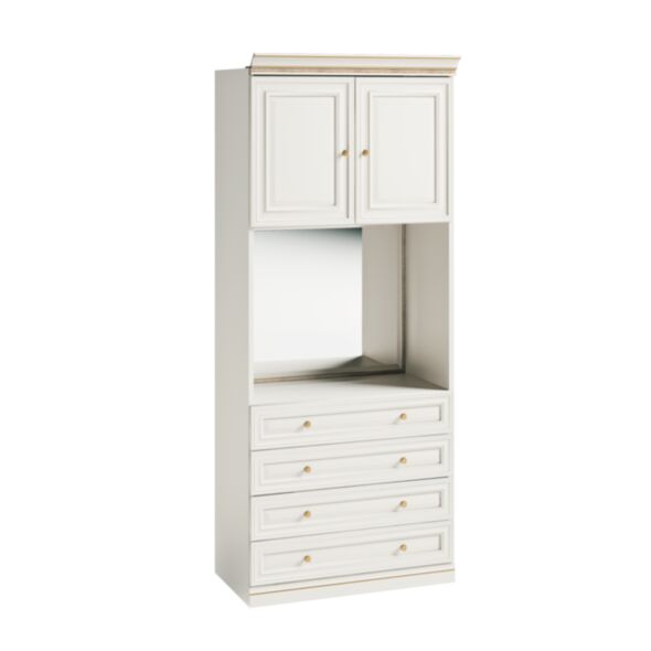 Vit Garderobsmodul 2D05/L Spegel Belysning - Monte Carlo