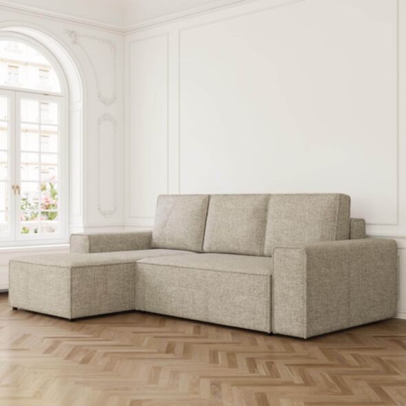 Bäddsoffa Divan Vänster 255cm Grå - Sydney