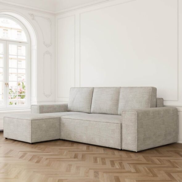 Bäddsoffa Divan Vänster 255cm Greige - Sydney