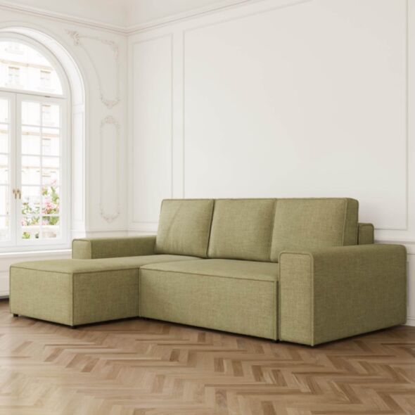 Bäddsoffa Divan Vänster 255cm Grön - Sydney