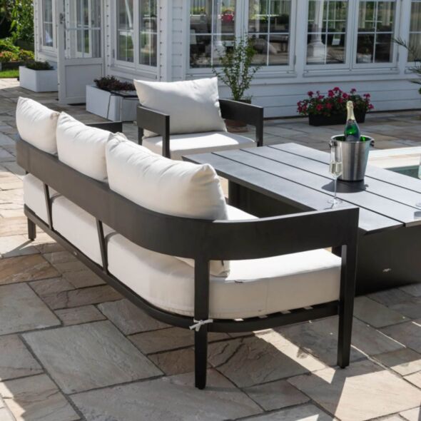 Loungegrupp 5-Pers Svart Aluminium - Ibiza