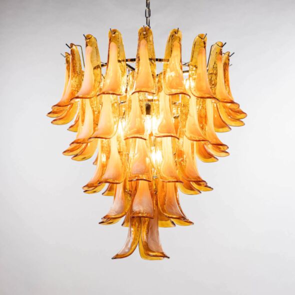 Kristallkrona Ø66xH75cm Amber/Krom - Livorno