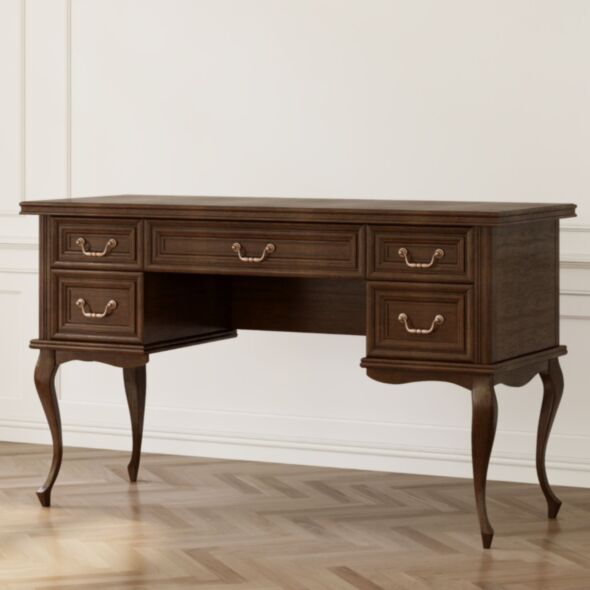 Klassiskt Brunt Sminkbord 132cm - Versaille