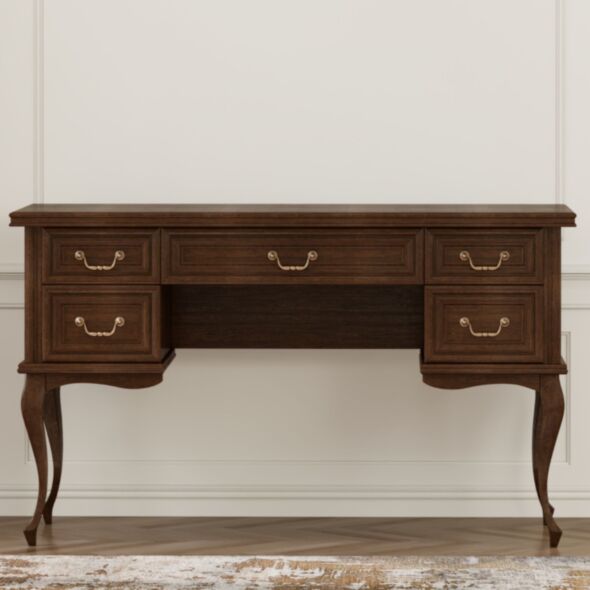 Klassiskt Brunt Sminkbord 132cm - Versaille