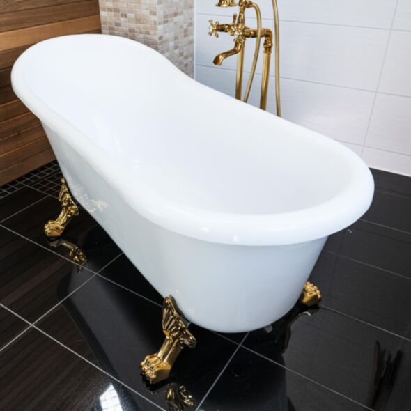 Badkar 170cm Vit Tassar Guld - The Classic