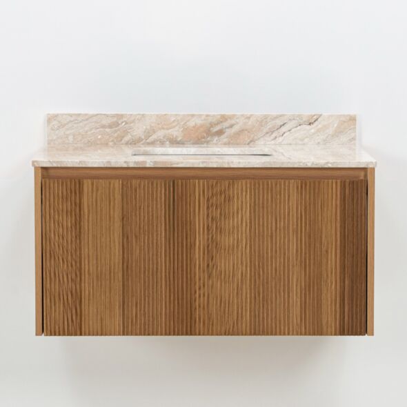 Badrumskommod Ek 80cm Beige Marmor - Båstad