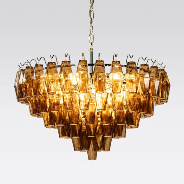 Kristallkrona Ø76xH50cm Krom/Cognac - Catania
