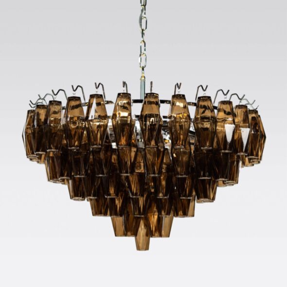 Kristallkrona Ø76xH50cm Krom/Cognac - Catania