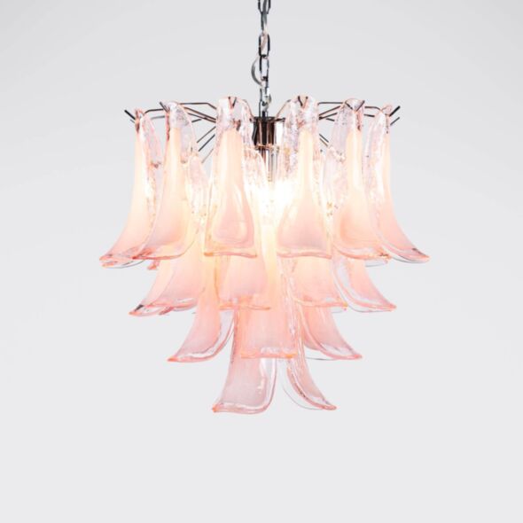 Kristallkrona Ø45xH50cm Rosa/Krom - Livorno