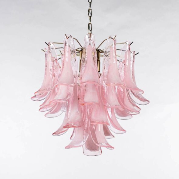 Kristallkrona Ø45xH50cm Rosa/Mässing - Livorno