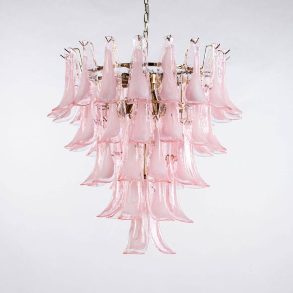 Kristallkrona Ø66xH75cm Rosa/Mässing - Livorno