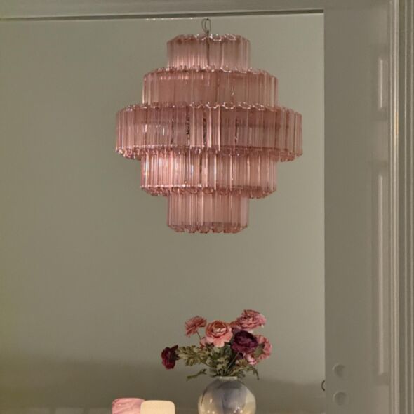 Kristallkrona Ø65cm Verona Rosa