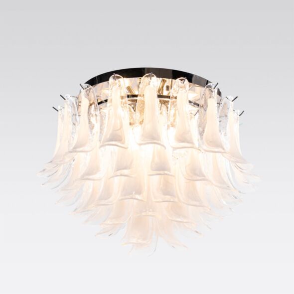 Kristallplafond Ø65xH52cm Klar/Krom - Livorno