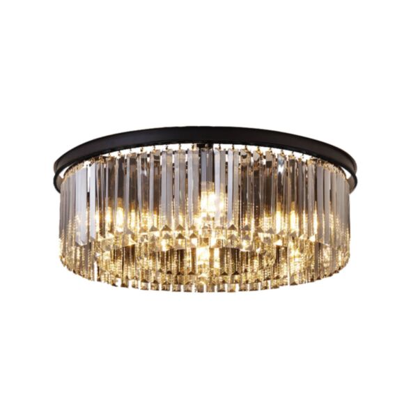 Kristallplafond Ø60cm Florence Svart