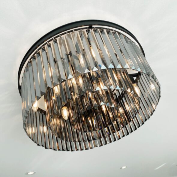Kristallplafond Ø60cm Florence Svart
