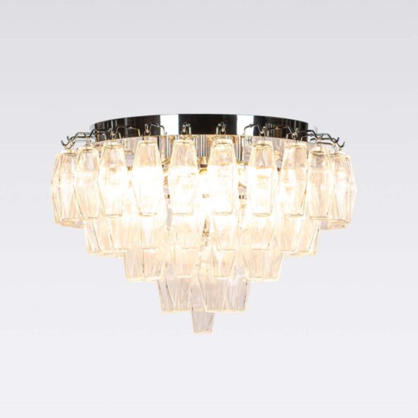 Kristallplafond Ø63xH48cm Krom/Klar - Catania