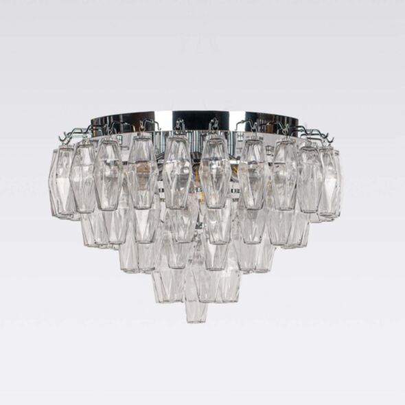Kristallplafond Ø63xH48cm Krom/Klar - Catania