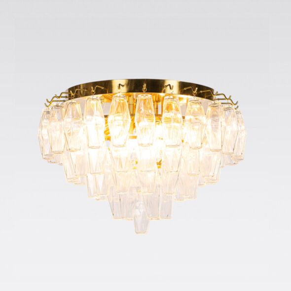 Kristallplafond Ø63xH48cm Mässing/Klar - Catania