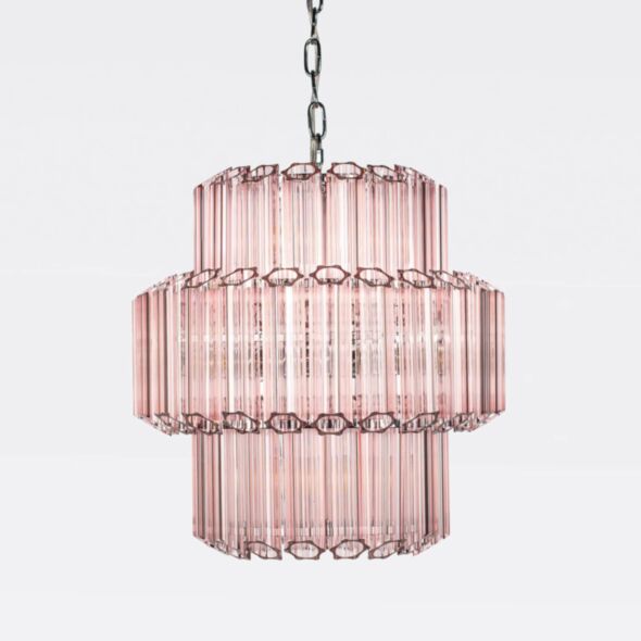Kristallkrona Ø44cm Rosa/Krom - Verona