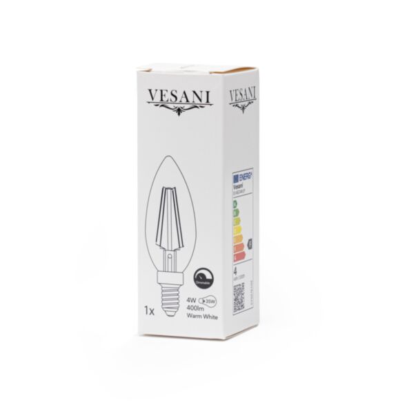 E14 LED Kronljus 4W Varmvit 2700k Dimbar - 1pack