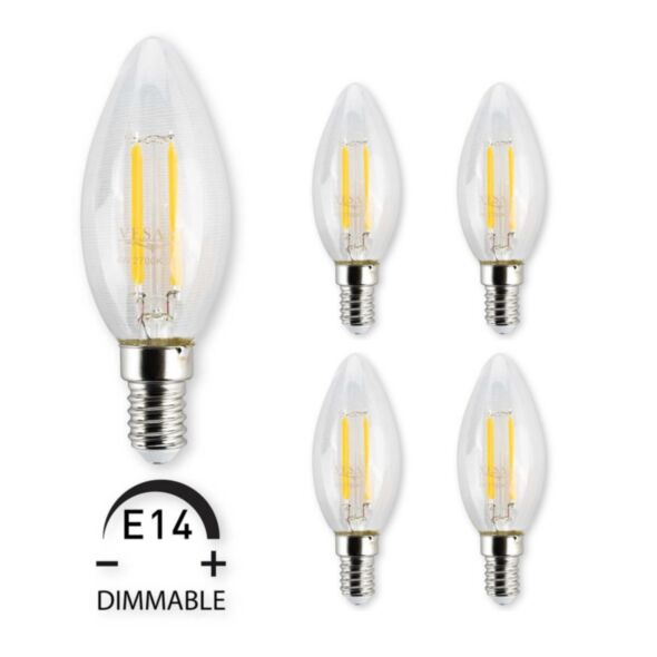 E14 LED Kronljus 4W Varmvit 2700k Dimbar - 5pack