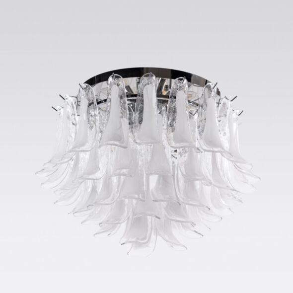 Kristallplafond Ø65xH52cm Klar/Krom - Livorno