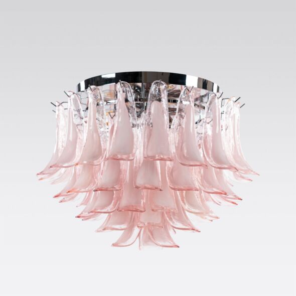Kristallplafond Ø65xH52cm Rosa/Krom - Livorno