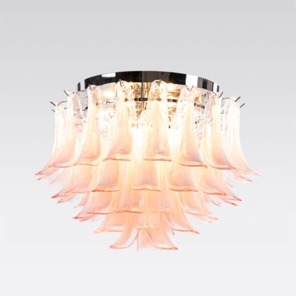 Kristallplafond Ø65xH52cm Rosa/Krom - Livorno