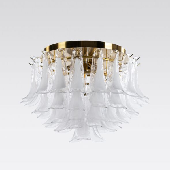 Kristallplafond Ø65xH52cm Klar/Mässing - Livorno