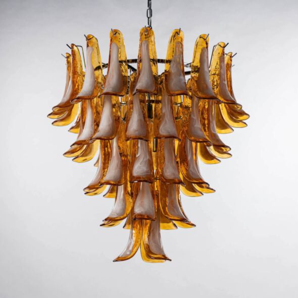 Kristallkrona Ø66xH75cm Amber/Krom - Livorno