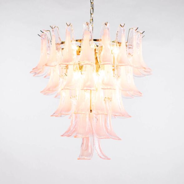 Kristallkrona Ø66xH75cm Rosa/Mässing - Livorno