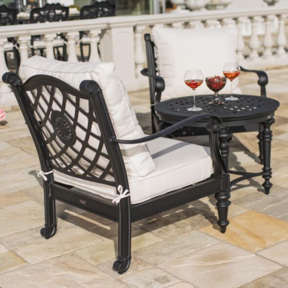 Loungegrupp Svart Aluminium 2-pers - Florence