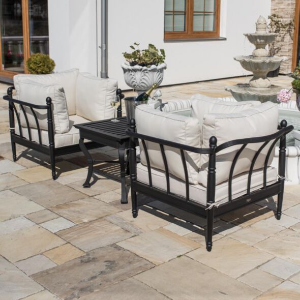 Loungeset Svart Aluminium 2-pers - Capri